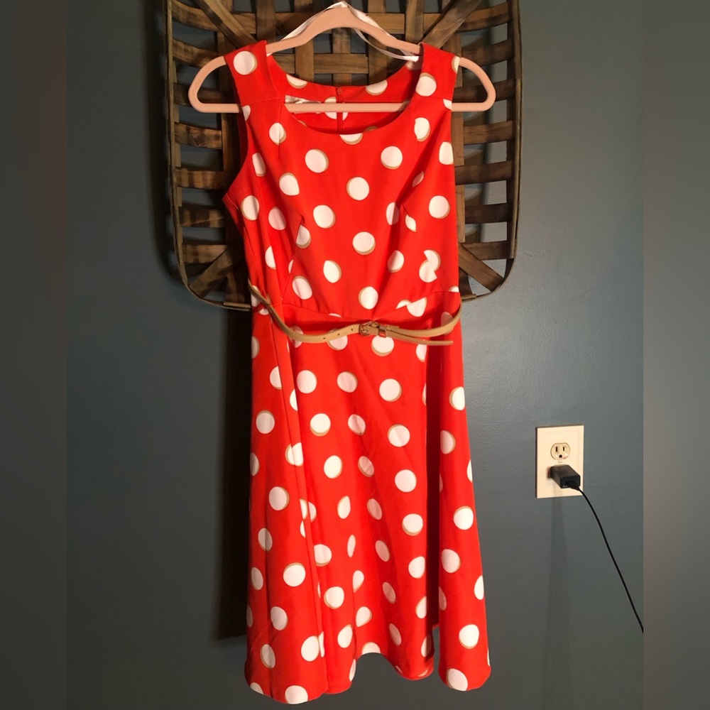 Fit and flare belted dress